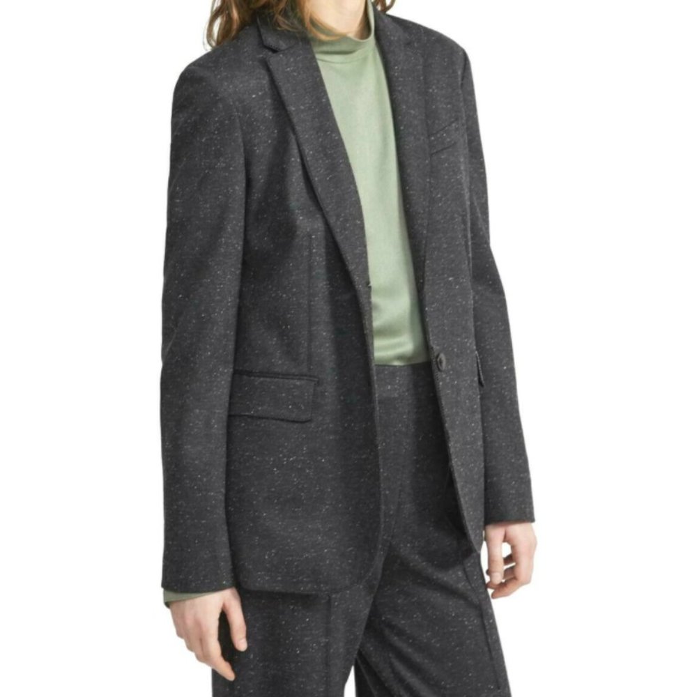 NWT Theory Wool Blend Charcoal Melange Ponte Classic Blazer
